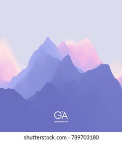 Paisaje montañoso. Terreno montañoso. Ilustración vectorial. Antecedentes abstractos.