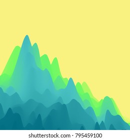 Mountain landscape. Mountainous terrain. Vector illustration. Abstract background.