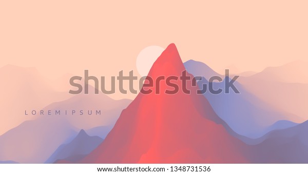 Mountain landscape. Mountainous terrain.\
Vector illustration. Abstract\
background.