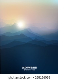 Mountain landscape, nature background, vector design