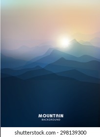 Mountain landscape, nature background, vector design