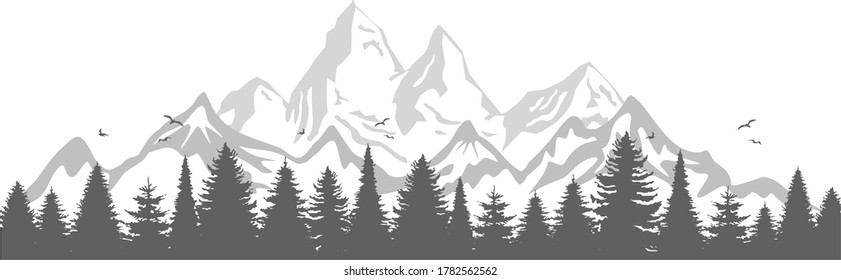 Mountain Landscape Nature Silhouette Vector