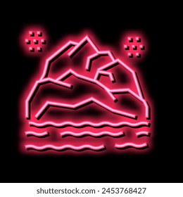 mountain landscape neon light sign vector. mountain landscape illustration