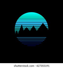 Mountain landscape at night