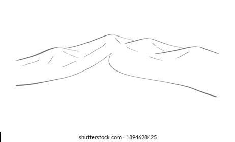 mountain landscape outline isolated vector illustration