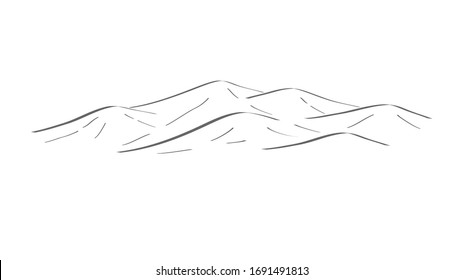 mountain landscape outline vector illustration