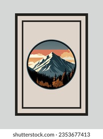 mountain landscape painting, wall painting 3