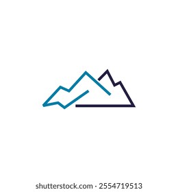 Mountain landscape peak vector logo design