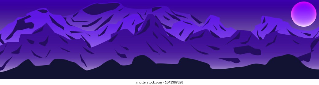 mountain landscape in purple tones
