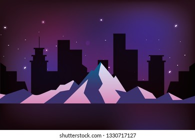 mountain landscape retro