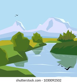 Mountain landscape with a river
