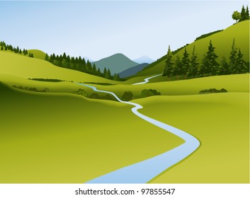 Mountain landscape with river