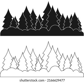 Mountain landscape, set of realistic mountain landscapes. Vector, cartoon illustration. Vector.