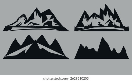 mountain landscape set vector illustration art.