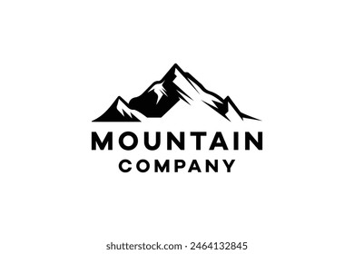 Mountain Landscape Silhouette Illustration Design. Outdoor Travel Adventure. Mountain Climbing. Mountain Vector.