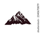 mountain landscape silhouette isolated on white background. vector illustration
