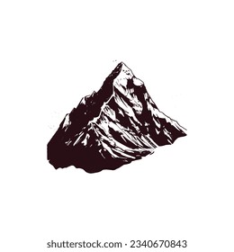 mountain landscape silhouette isolated on white background. vector illustration