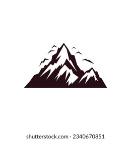 mountain landscape silhouette isolated on white background. vector illustration