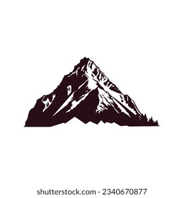 Berglandschaft Silhouette einzeln auf weißem Hintergrund. Vektorgrafik