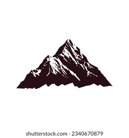 mountain landscape silhouette isolated on white background. vector illustration