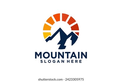 Mountain Landscape Silhouette logo design	
