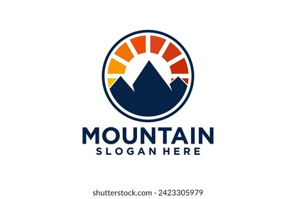 Mountain Landscape Silhouette logo design	
