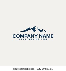 Mountain Landscape Silhouette for Outdoor Travel Adventure Vintage logo design