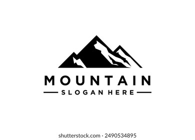 Mountain Landscape Silhouette for Outdoor Travel adventure Vintage logo design Template. eps