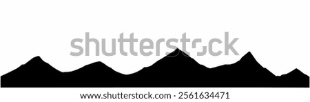 Mountain landscape silhouette vector illustration isolated on white background
