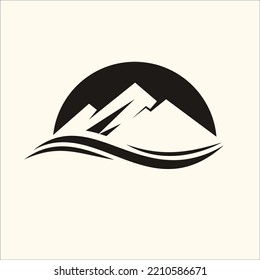 Berglandschaft einfache schwarze flache Design.