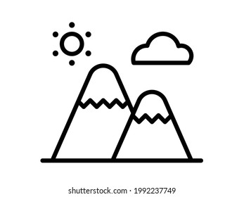 mountain landscape single isolated icon with outline style