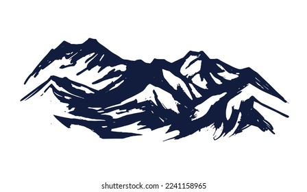 Mountain landscape, sketch style, vector illustrations	
