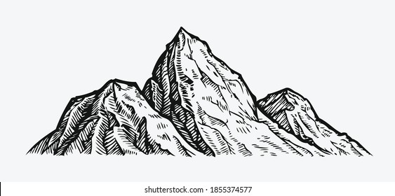 Mountain landscape. Sketch vector illustration