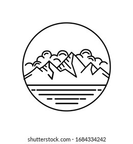 Ilustración de la línea panorámica de montaña
