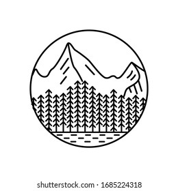 Ilustración de la línea panorámica de montaña