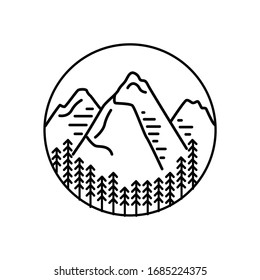 Ilustración de la línea panorámica de montaña