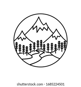 Ilustración de la línea panorámica de montaña