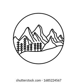 Ilustración de la línea panorámica de montaña
