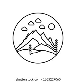 Ilustración de la línea panorámica de montaña