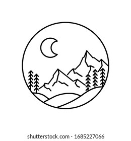 Ilustración de la línea panorámica de montaña