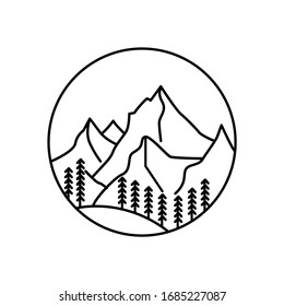 Ilustración de la línea panorámica de montaña