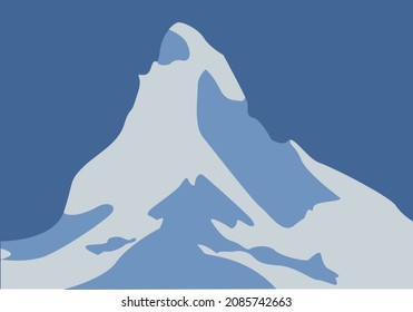 Mountain landscape with snow in winter.