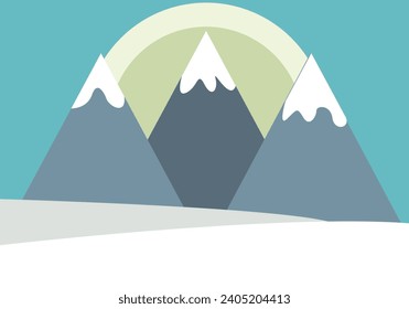 Mountain landscape with snowy summit.