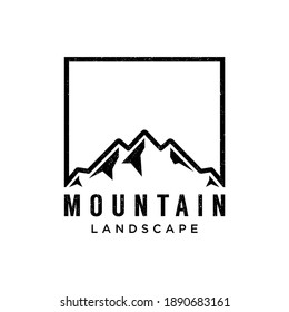 Mountain Landscape with Square  Frame for Adventure Outdoor Nature Photography Photographer