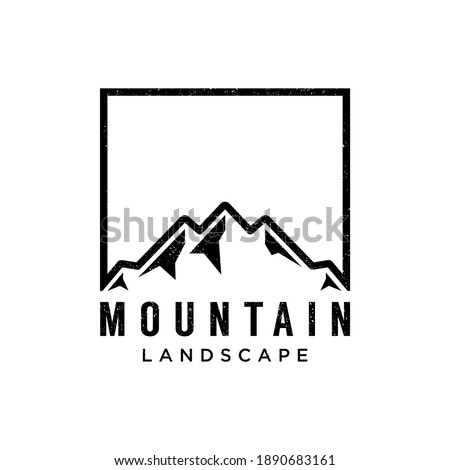 Mountain Landscape with Square  Frame for Adventure Outdoor Nature Photography Photographer