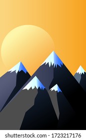 Mountain landscape. Sunset on a background of mountains