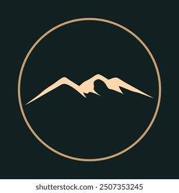 Mountain landscape trendy icon reasoned abstract vector illustration colorful artwork beautiful design.eps