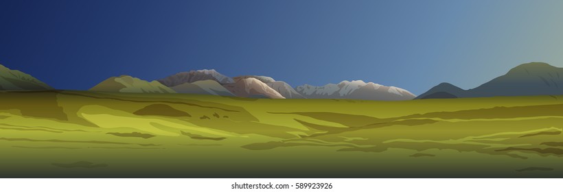 Mountain landscape with the valley in the foreground