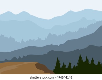 Mountain Landscape - Vector