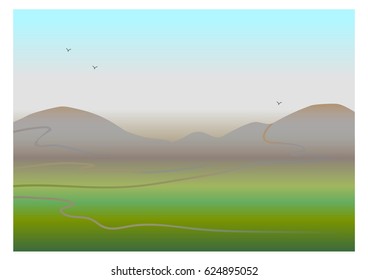 mountain landscape, vector